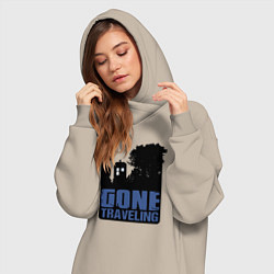 Женское худи-платье Отправился путешествовать, цвет: миндальный — фото 2