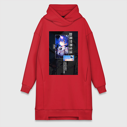 Женская толстовка-платье Рем близняшка горничная / Красный – фото 1