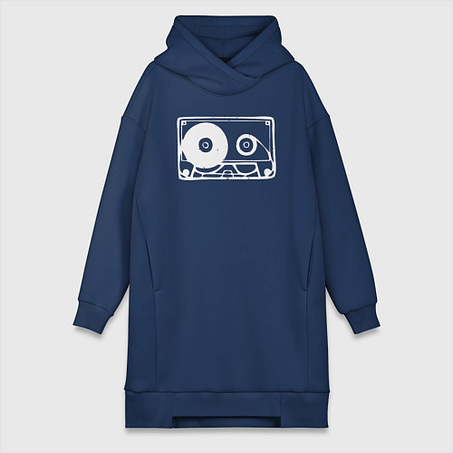 Женская толстовка-платье Audio tape / Тёмно-синий – фото 1