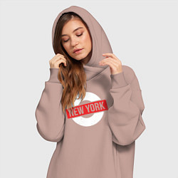 Женское худи-платье New York vibe, цвет: пыльно-розовый — фото 2