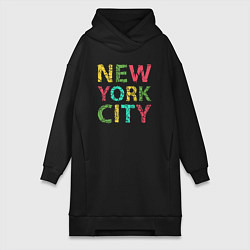 Женское худи-платье New York city colors, цвет: черный