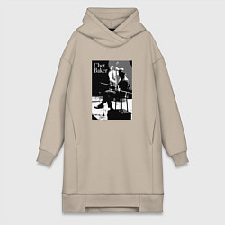 Женское худи-платье Chet Baker in concert, цвет: миндальный