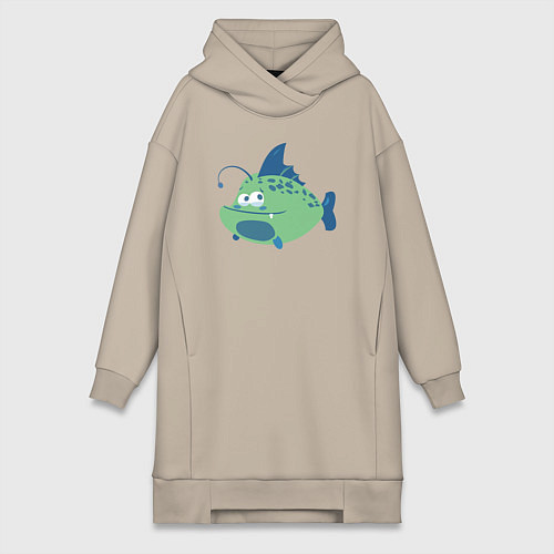 Женская толстовка-платье Рыбка удильщик / Миндальный – фото 1