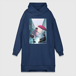 Женское худи-платье Хиёри Ики Ято, цвет: тёмно-синий