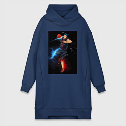 Женское худи-платье Баскетбол Куроко Дайки Аоминэ, цвет: тёмно-синий