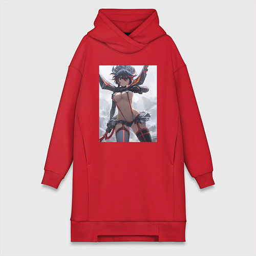 Женская толстовка-платье Убей или умри арт / Красный – фото 1