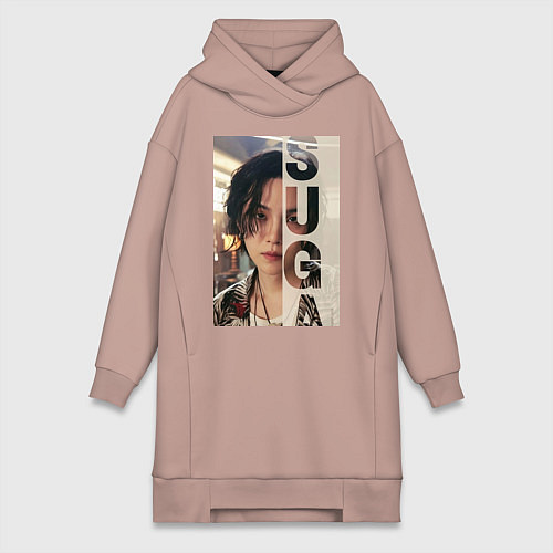 Женская толстовка-платье Agust D / Пыльно-розовый – фото 1