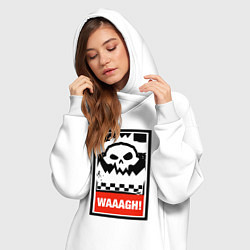 Женское худи-платье Warhammer Waaagh, цвет: белый — фото 2