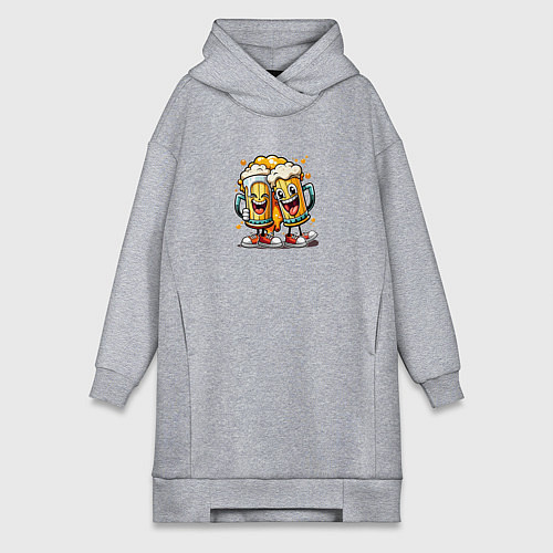 Женская толстовка-платье Живи на полную катушку / Меланж – фото 1