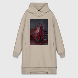 Женское худи-платье Чэн Хуа бедствие, цвет: миндальный