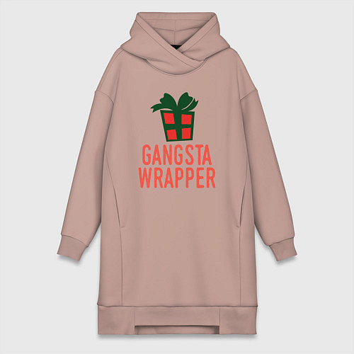 Женская толстовка-платье Gangsta wrapper / Пыльно-розовый – фото 1