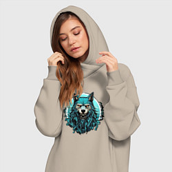 Женское худи-платье Морской волк скалится, цвет: миндальный — фото 2