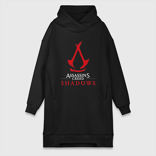 Женская толстовка-платье Assassins creed shadows logo / Черный – фото 1