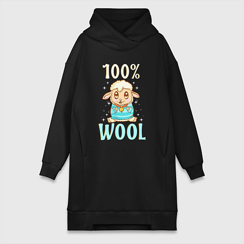 Женская толстовка-платье Стопроцентная шерсть / Черный – фото 1
