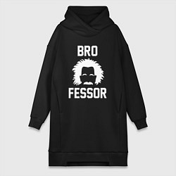 Женское худи-платье Brofessor - Эйнштейн бро, цвет: черный