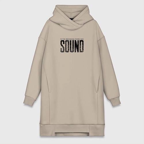 Женская толстовка-платье В начале был звук / Миндальный – фото 1