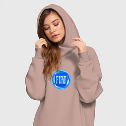 Женское худи-платье FIAT logo blue, цвет: пыльно-розовый — фото 2