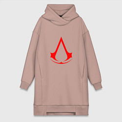 Женская толстовка-платье Red logo of assassins