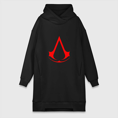 Женская толстовка-платье Red logo of assassins / Черный – фото 1