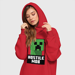 Женское худи-платье Minecraft hostile mob, цвет: красный — фото 2