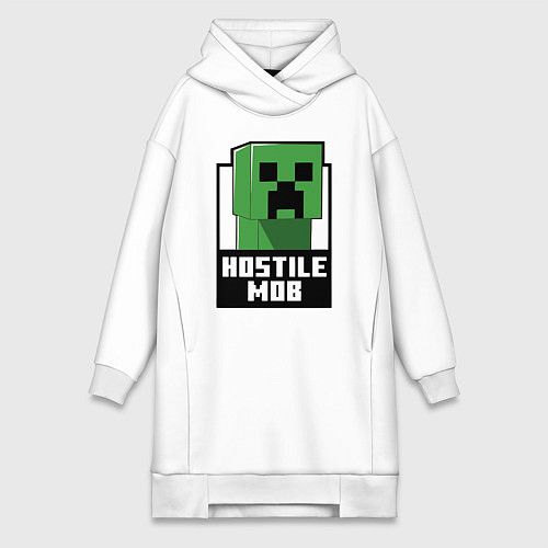 Женская толстовка-платье Minecraft hostile mob / Белый – фото 1