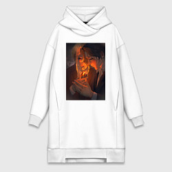 Женское худи-платье Патриотизм Мориарти Шерлок Холмс Детектив, цвет: белый