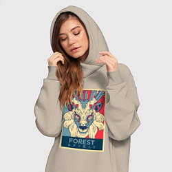 Женское худи-платье Принцесса Мононоке лесной дух, цвет: миндальный — фото 2