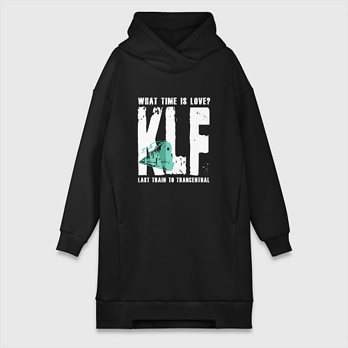Женская толстовка-платье Klf - What time is love / Черный – фото 1