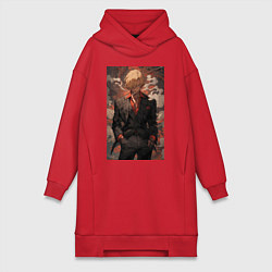 Женское худи-платье Ван-Пис Санджи кок, цвет: красный