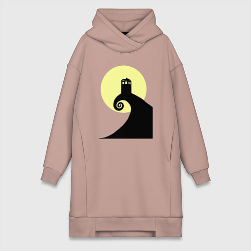 Женская толстовка-платье Tardis night / Пыльно-розовый – фото 1