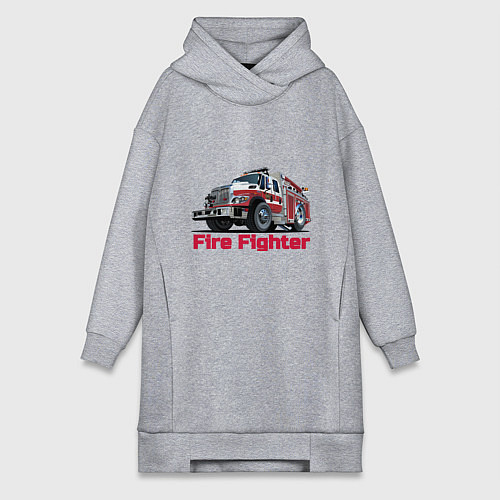 Женская толстовка-платье Fire fighter / Меланж – фото 1