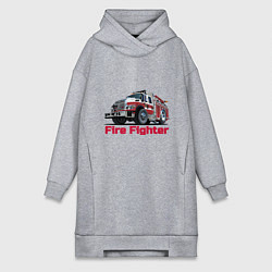 Женское худи-платье Fire fighter, цвет: меланж