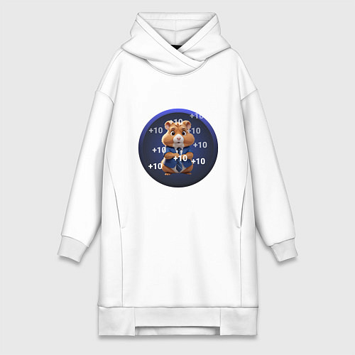 Женская толстовка-платье Hamster Kombat / Белый – фото 1