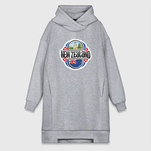 Женская толстовка-платье Новая Зеландия / Меланж – фото 1