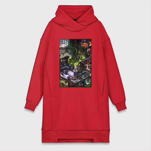 Женская толстовка-платье Half life 1 - levels and bosses / Красный – фото 1