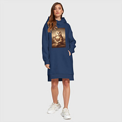 Женское худи-платье Сова Мона - фантазия от нейросети, цвет: тёмно-синий — фото 2