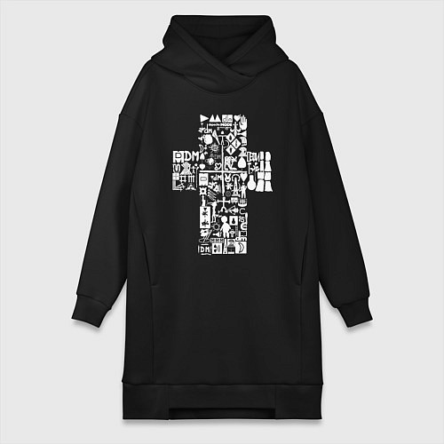 Женская толстовка-платье Depeche mode - logo, symbolism / Черный – фото 1