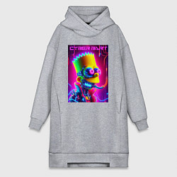 Женское худи-платье Cyber Bart - neon glow fantasy, цвет: меланж
