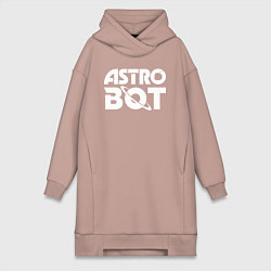 Женское худи-платье Astro bot logo, цвет: пыльно-розовый