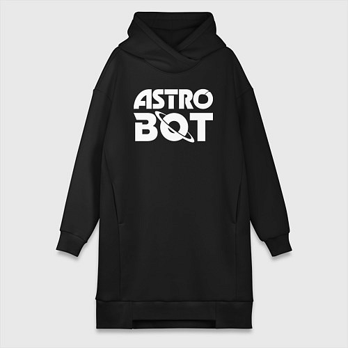 Женская толстовка-платье Astro bot logo / Черный – фото 1