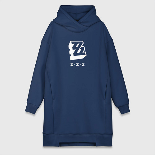Женская толстовка-платье Zenless Zone Zero logo / Тёмно-синий – фото 1