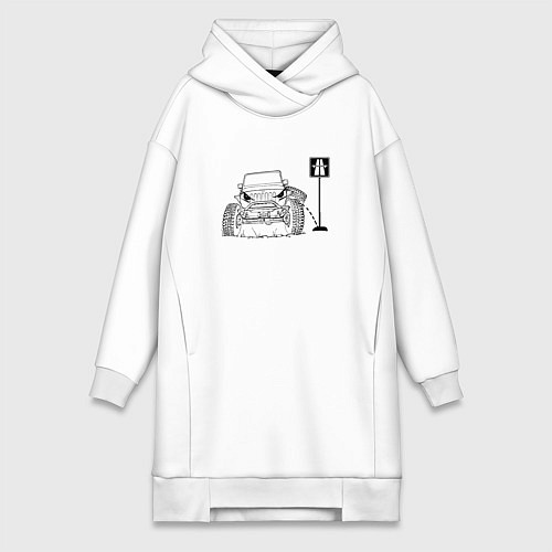 Женская толстовка-платье Джипу все равно где ехать / Белый – фото 1