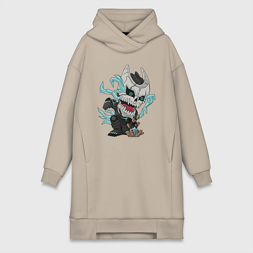 Женская толстовка-платье Кафка Хибино чиби Кайдзю номер 8 / Миндальный – фото 1
