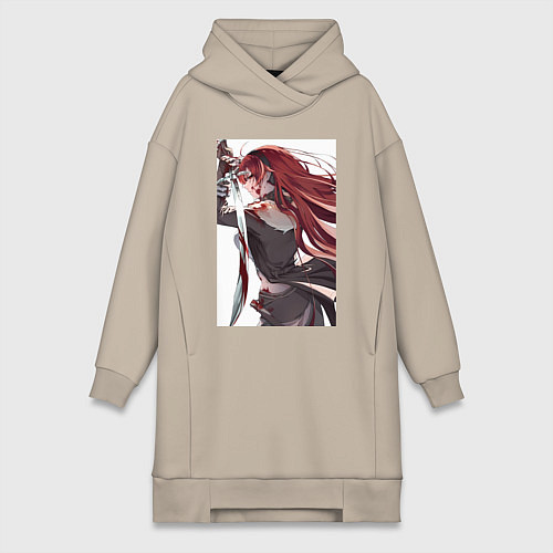 Женская толстовка-платье Реинкарнация безработного Бореас Грейрат / Миндальный – фото 1