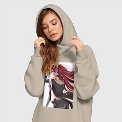 Женское худи-платье Реинкарнация безработного Бореас Грейрат, цвет: миндальный — фото 2