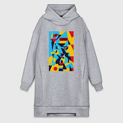Женское худи-платье Владимир Ленин - кубизм, цвет: меланж