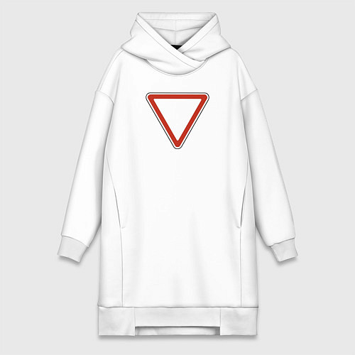 Женская толстовка-платье Смешной дорожный знак / Белый – фото 1