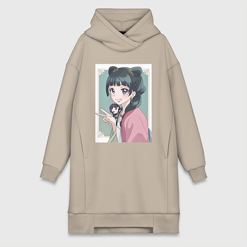 Женская толстовка-платье Монолог фармацевта Маомао чиби / Миндальный – фото 1