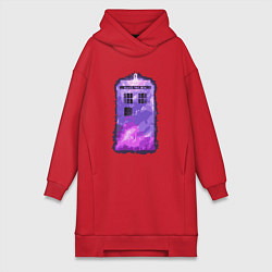 Женское худи-платье Violet tardis, цвет: красный