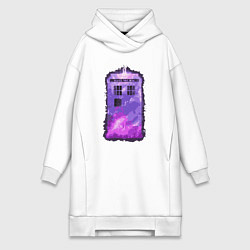 Женское худи-платье Violet tardis, цвет: белый